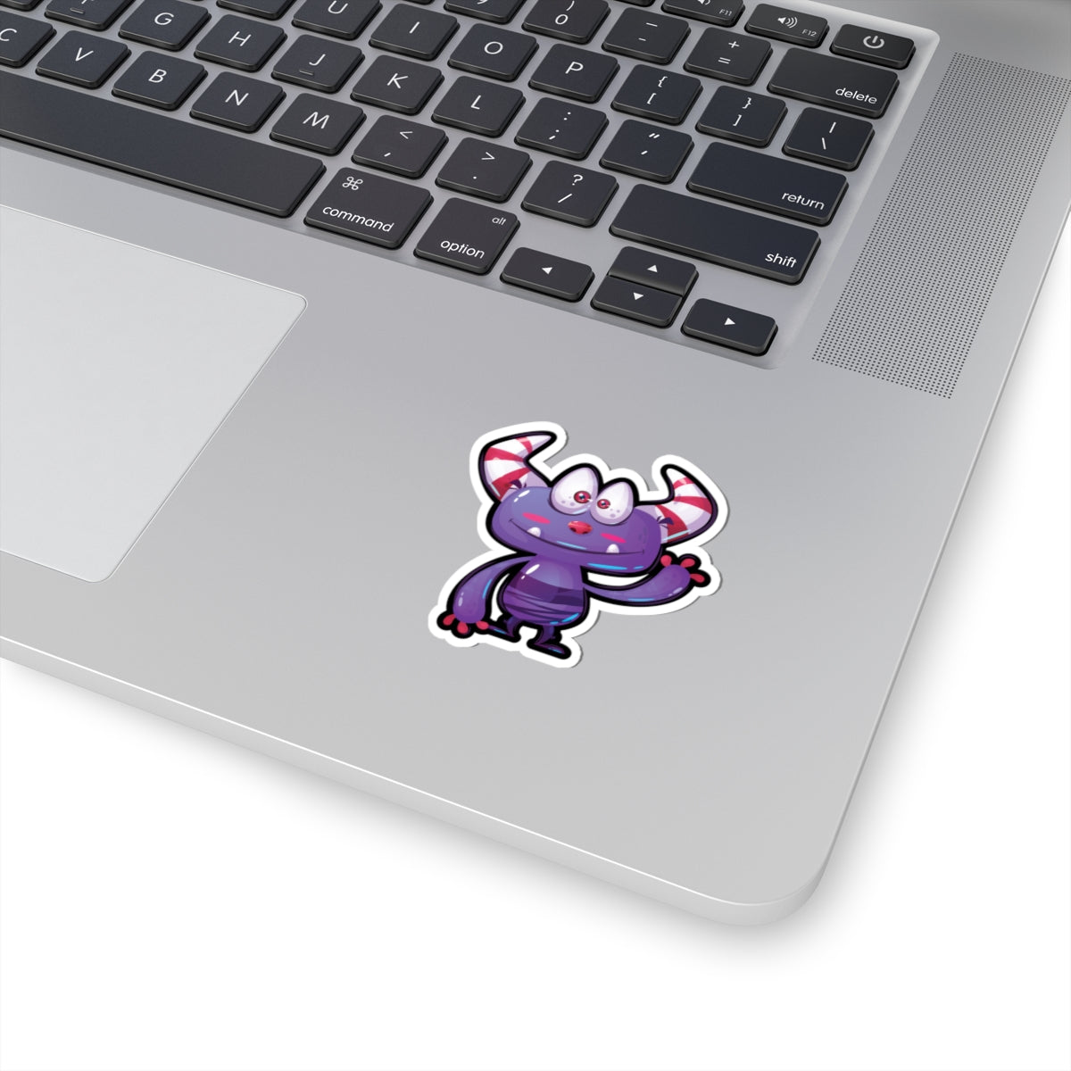 DoodleWear Purple Monster Sticker (2" x 2")