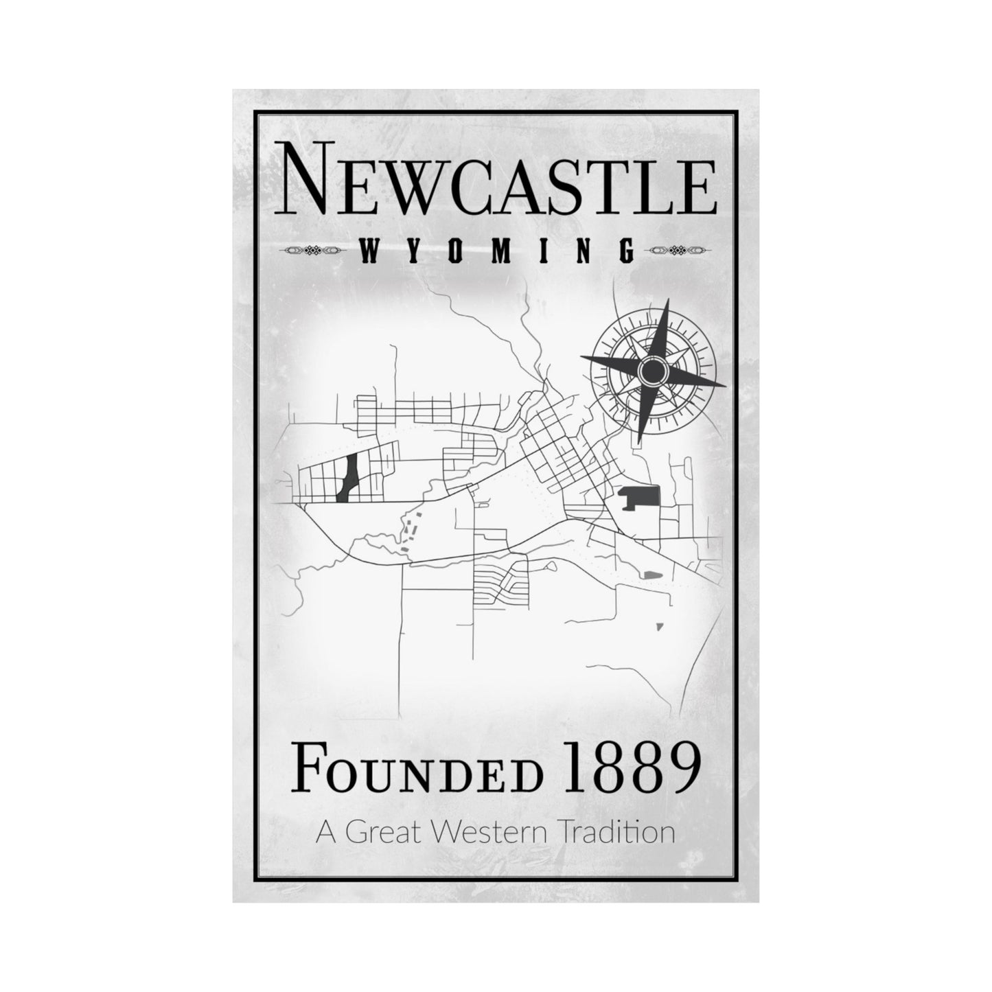 Newcastle Wyoming Map Poster - Wyomerican