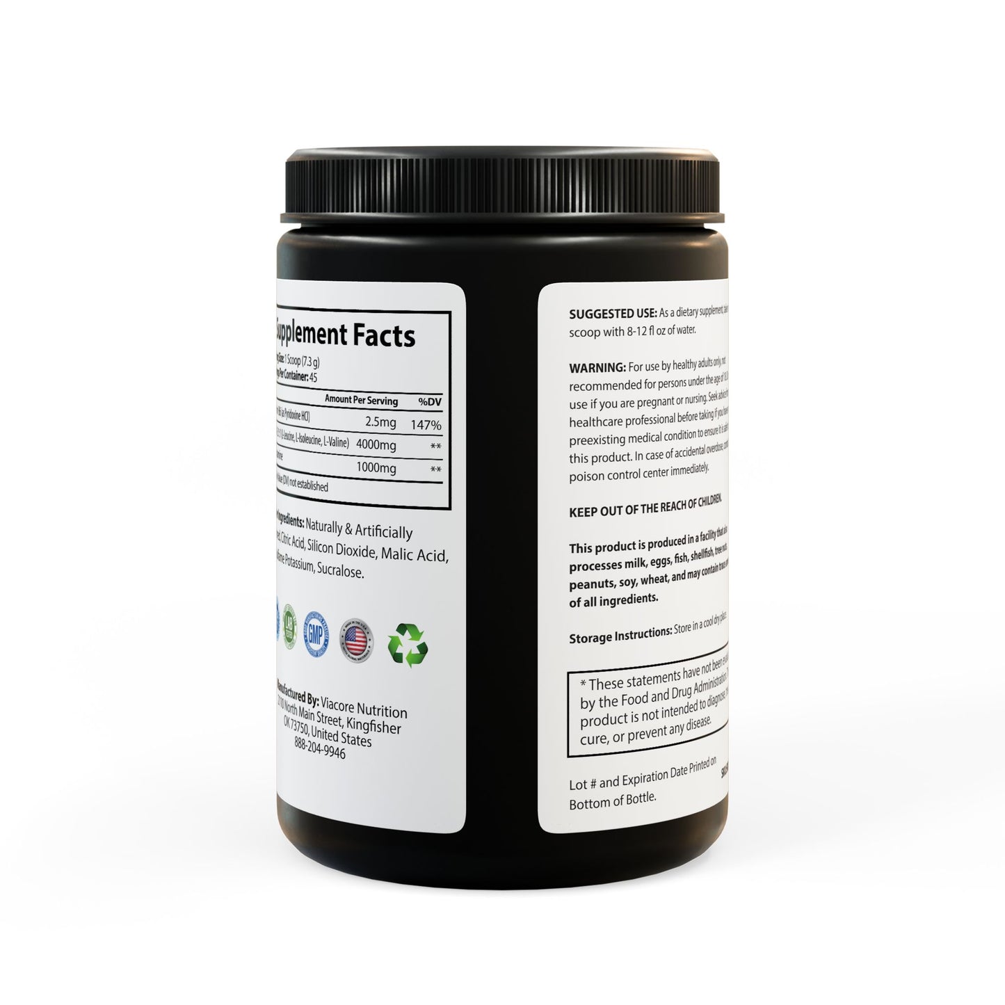 Cowboy Strength BCAA Supplement, Watermelon (325g, 11.46oz, 45 servings)