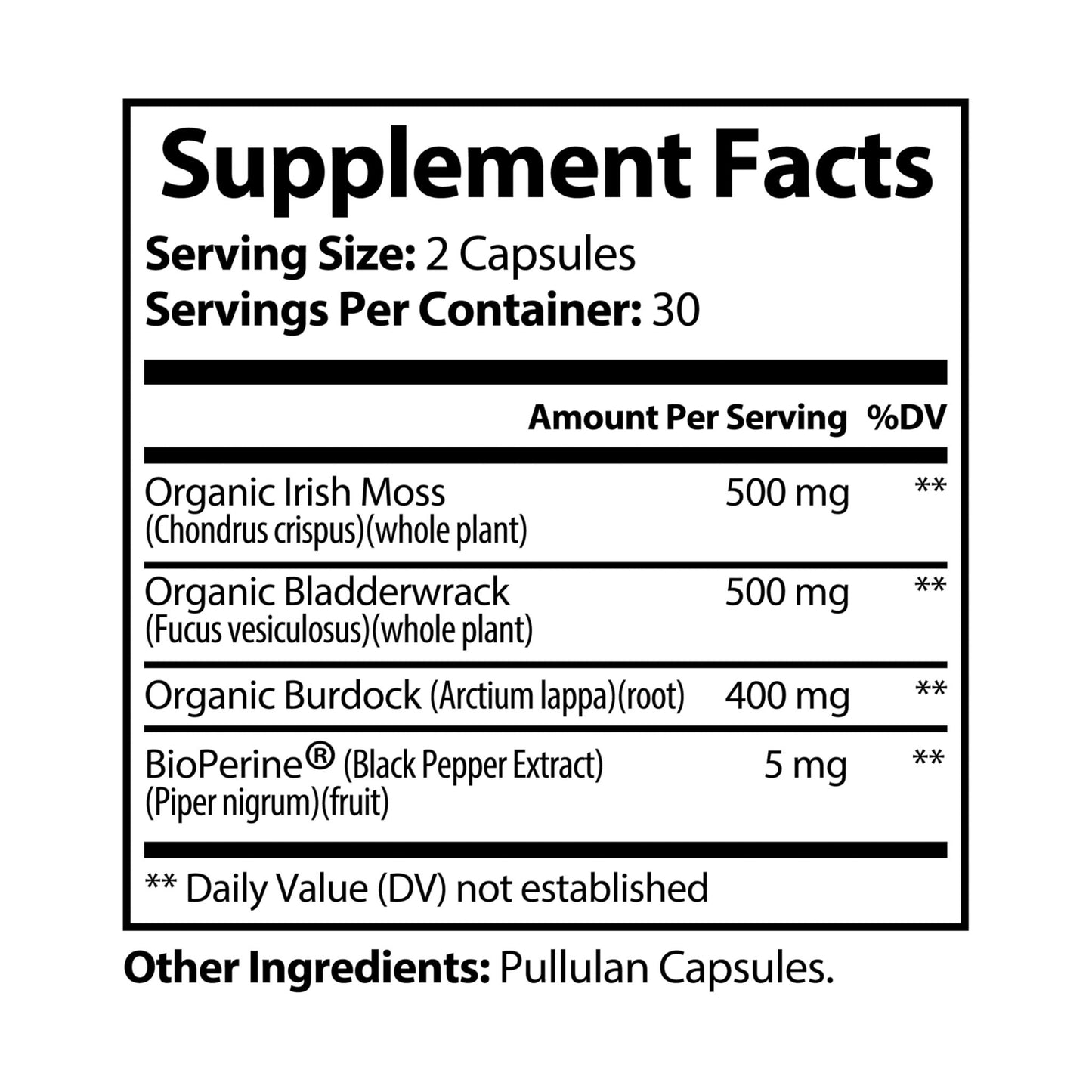 Prairie Vitality Sea Moss Supplement (60 Capsules)