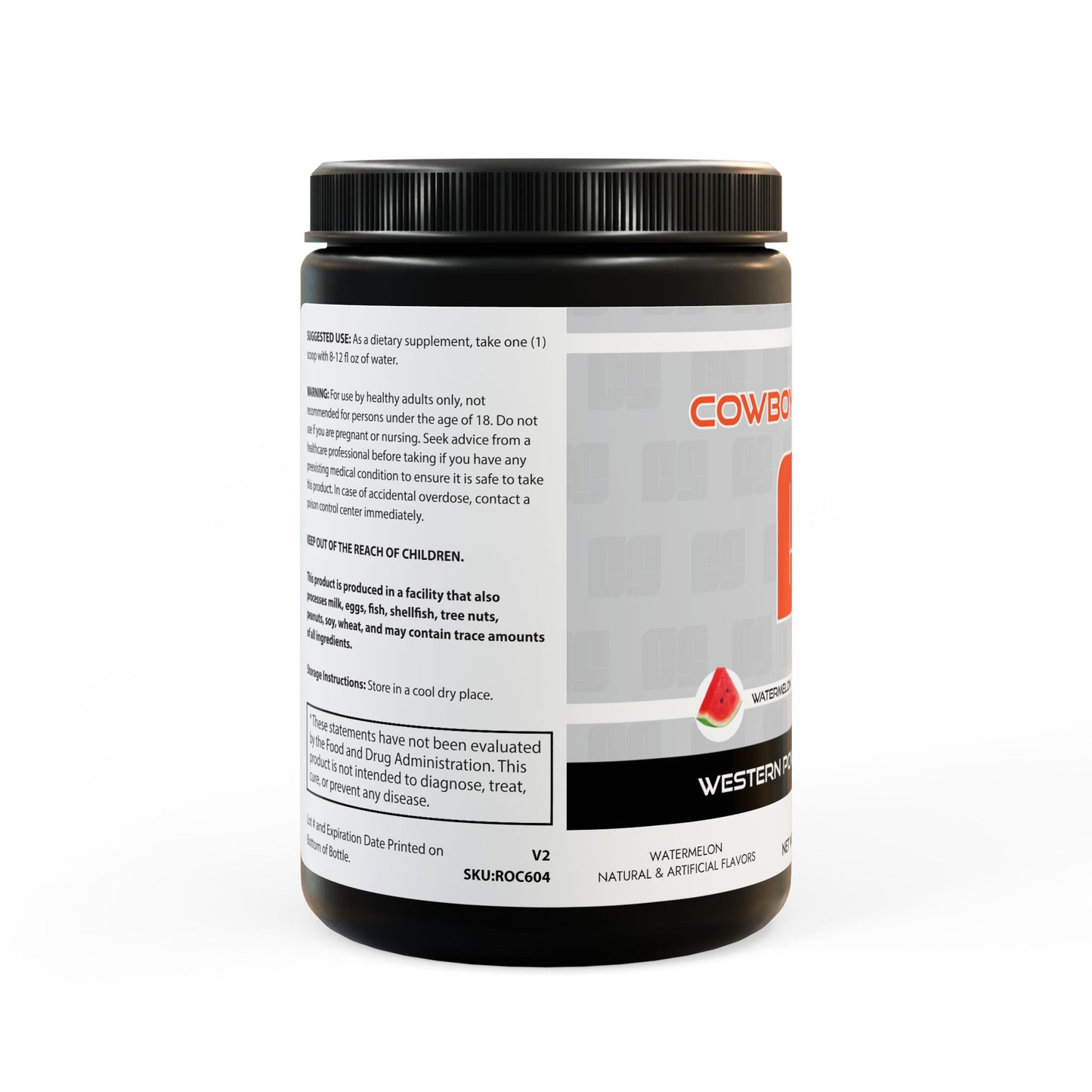 Cowboy Strength BCAA Supplement, Watermelon (325g, 11.46oz, 45 servings)
