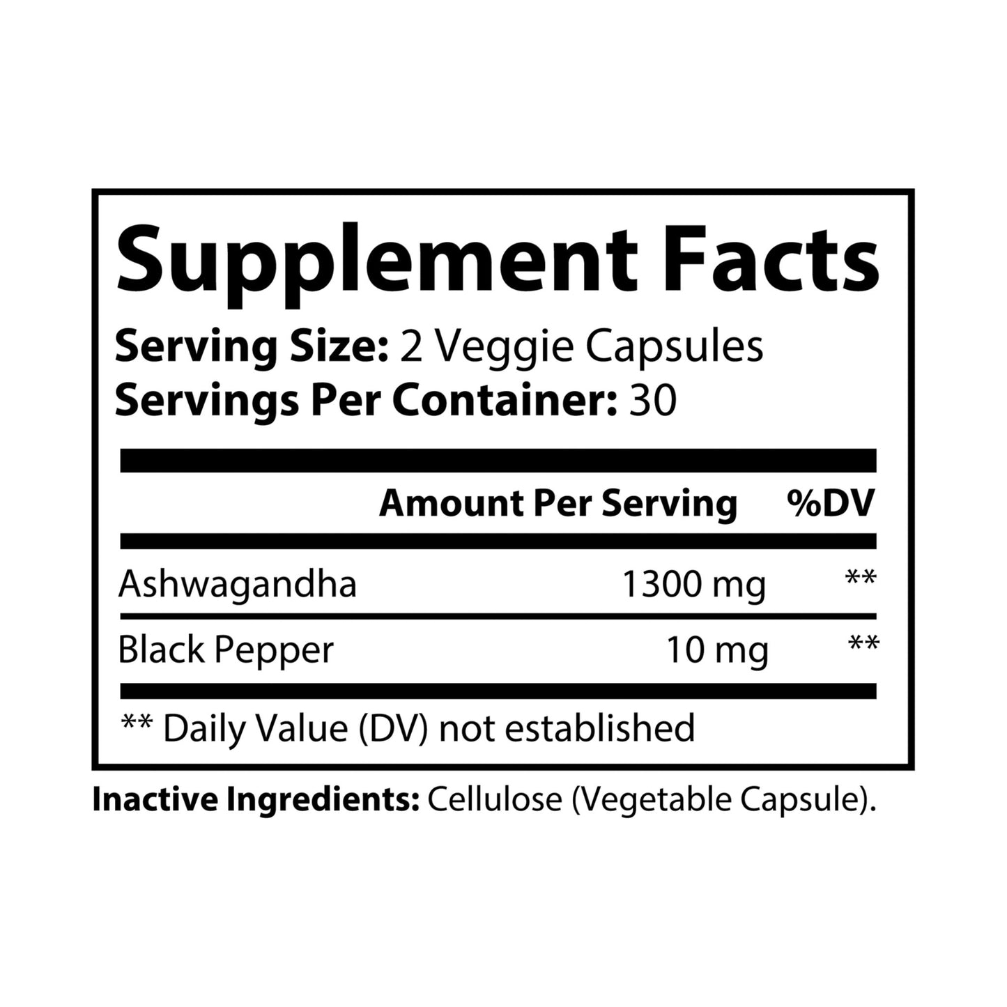 Prairie Vitality Ashwagandha and Black Pepper Supplement (60 capsules)