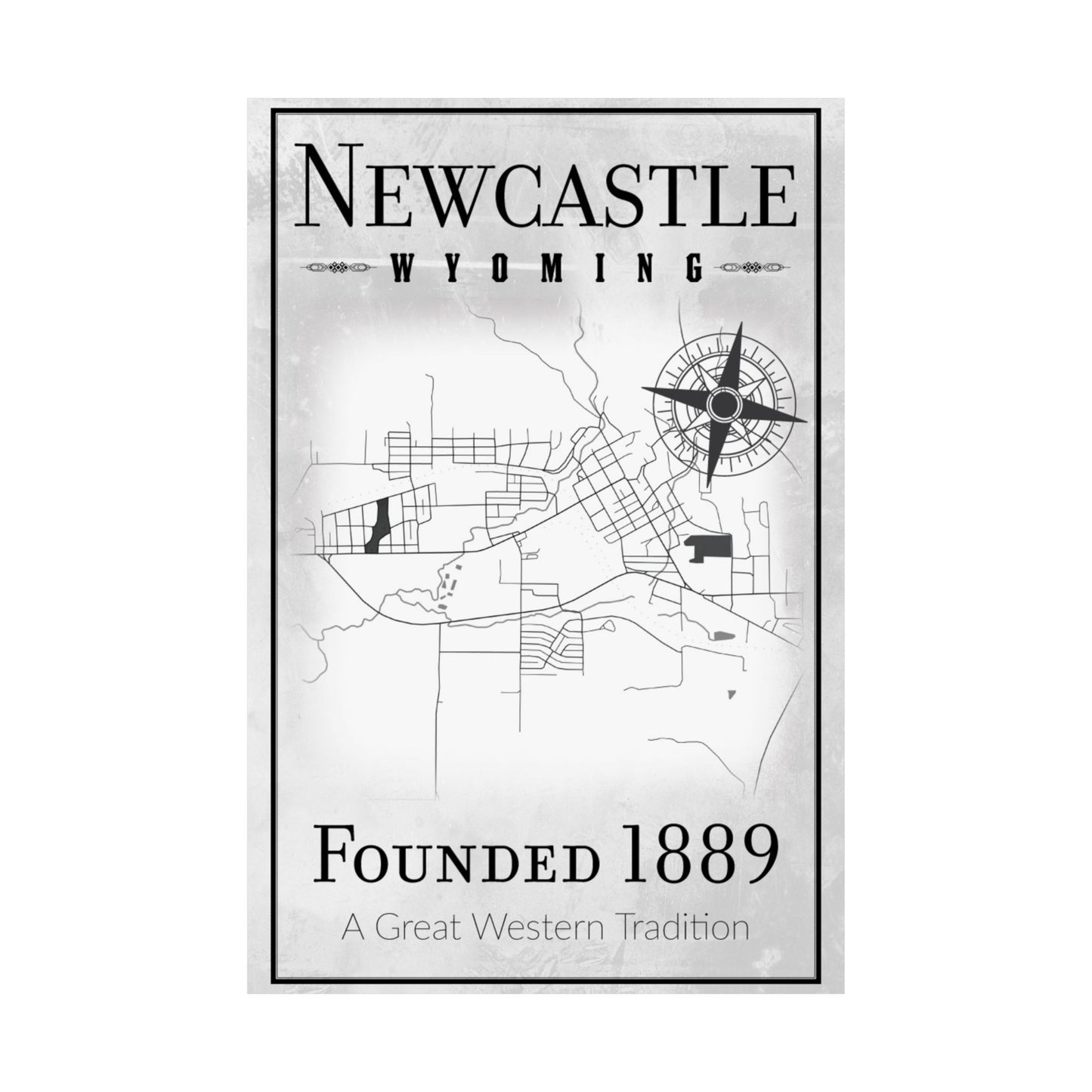 Newcastle Wyoming Map Poster - Wyomerican