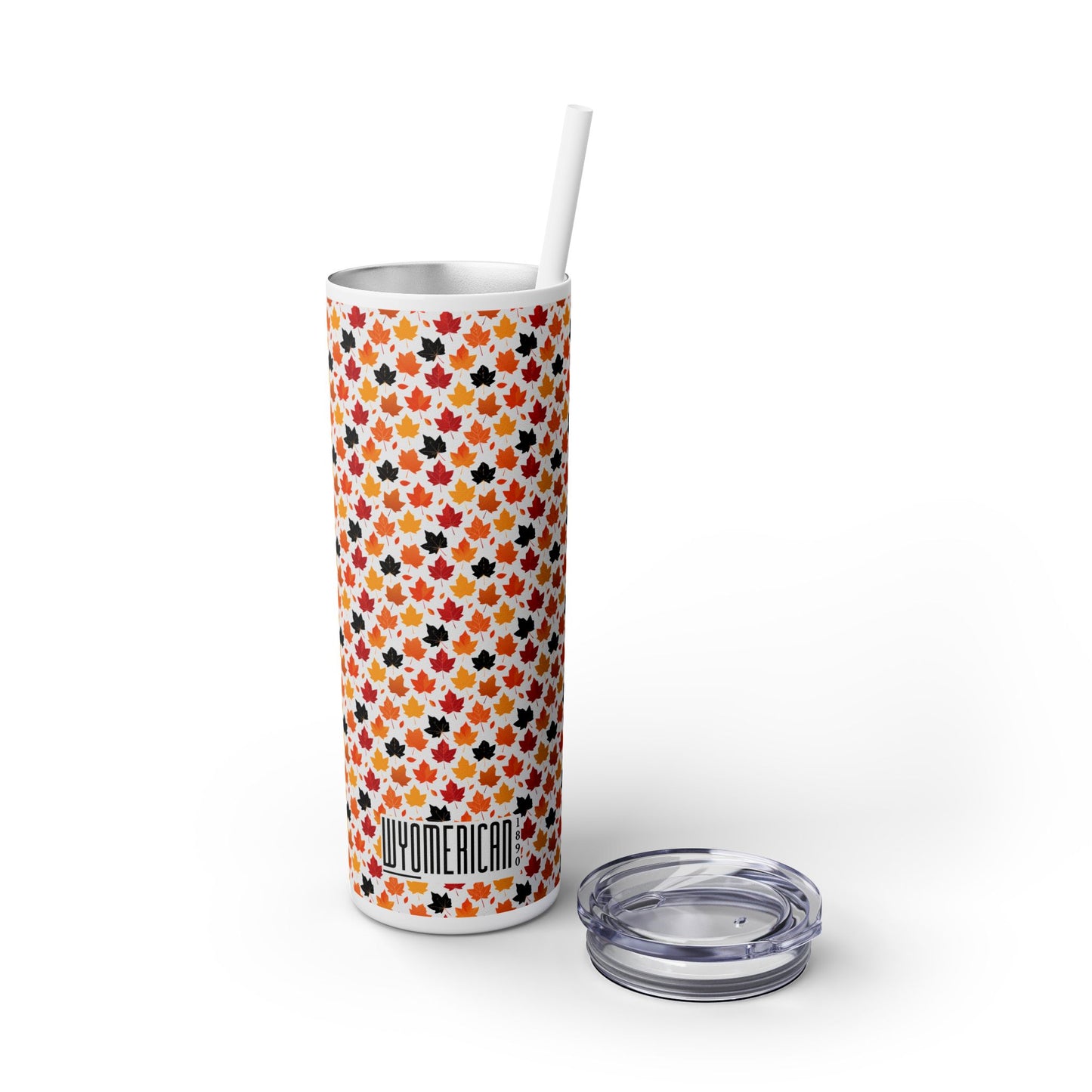WYO Fall Leaf Skinny Tumbler w/Straw 20oz. - Wyomerican