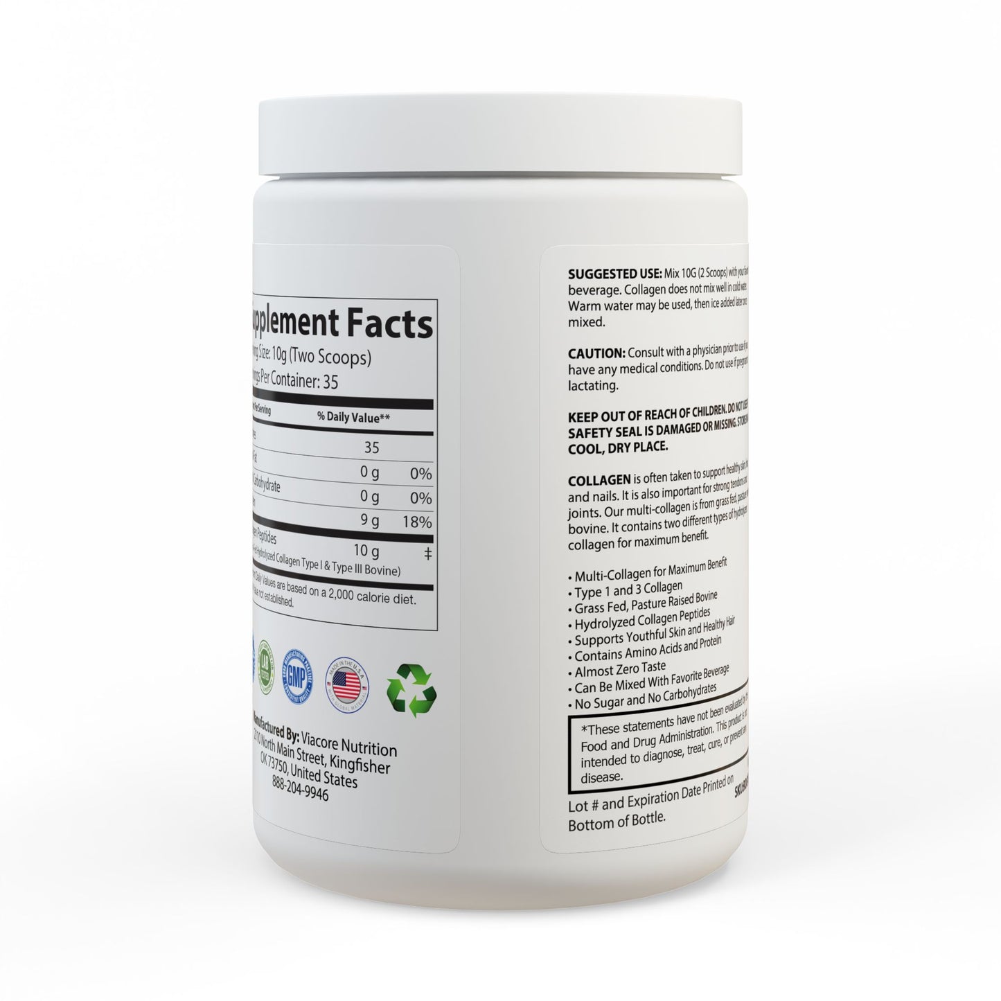 Prairie Vitality Collagen Peptides Type I & III Supplement (350g, 12.3oz)