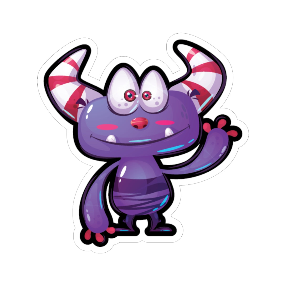 DoodleWear Purple Monster Sticker (2" x 2")