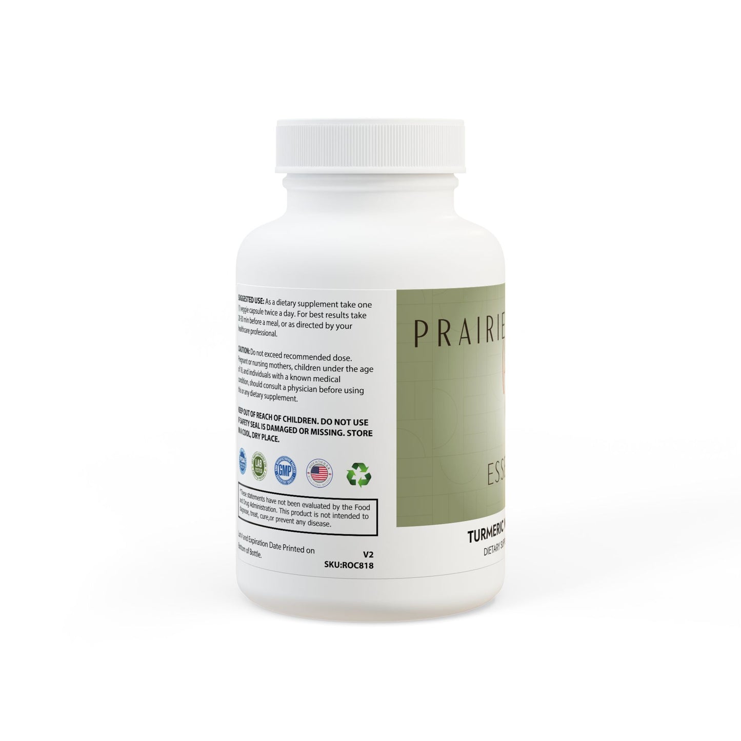 Prairie Vitality Turmeric with BioPerine® (Black Pepper Fruit Extract) Supplement (60 Capsules)