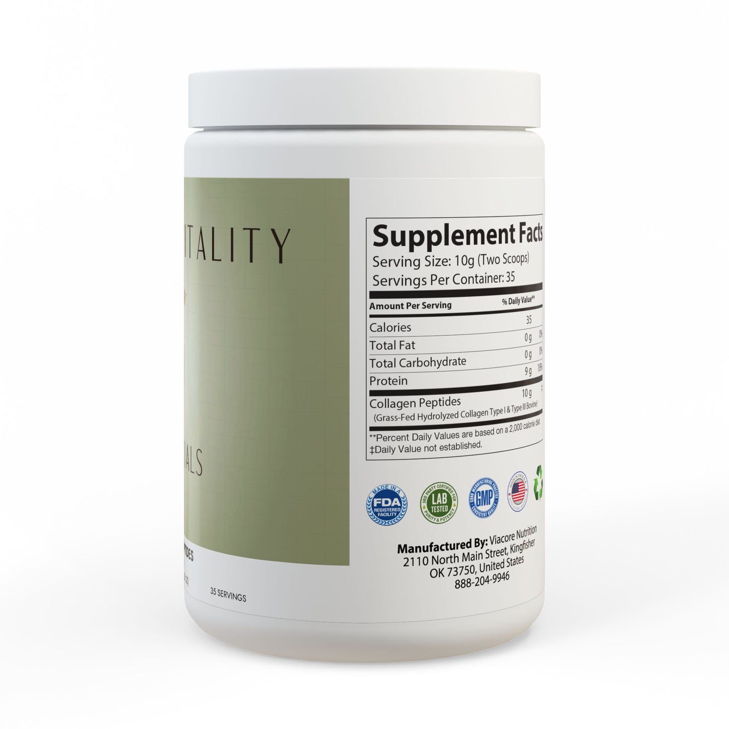 Prairie Vitality Collagen Peptides Type I & III Supplement (350g, 12.3oz)