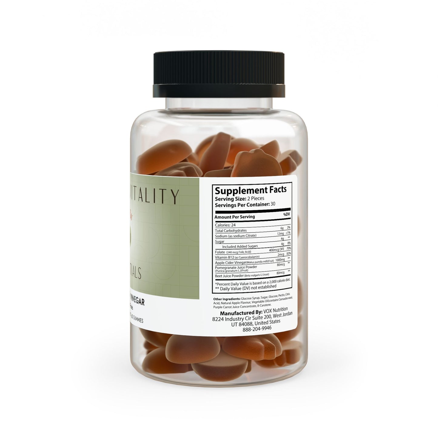 Prairie Vitality Apple Cider Vinegar Gummies (60 Gummies)