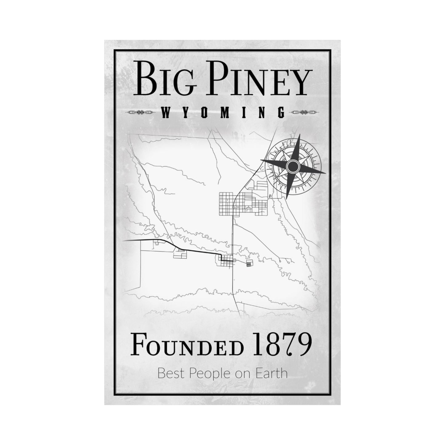 Big Piney Wyoming Map Poster - Wyomerican