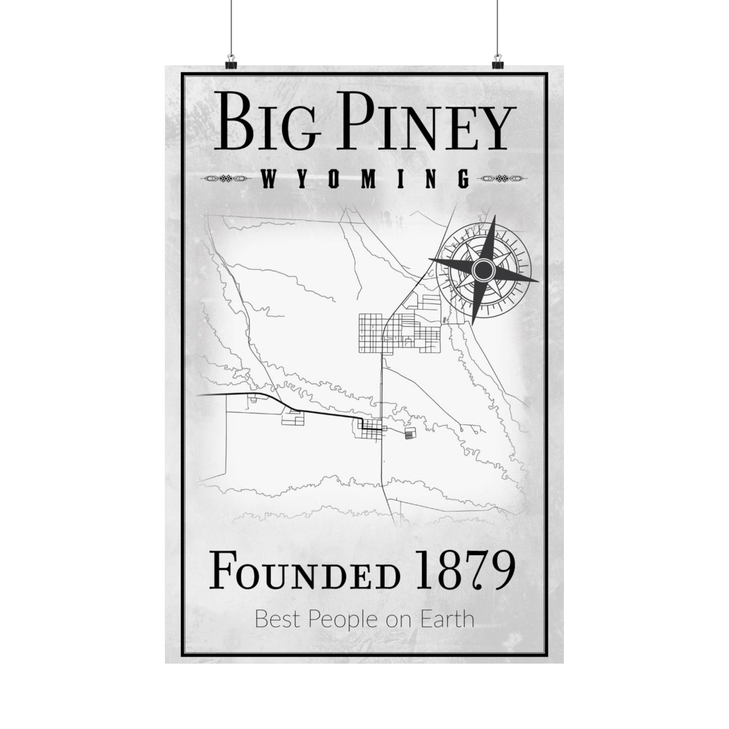 Big Piney Wyoming Map Poster - Wyomerican