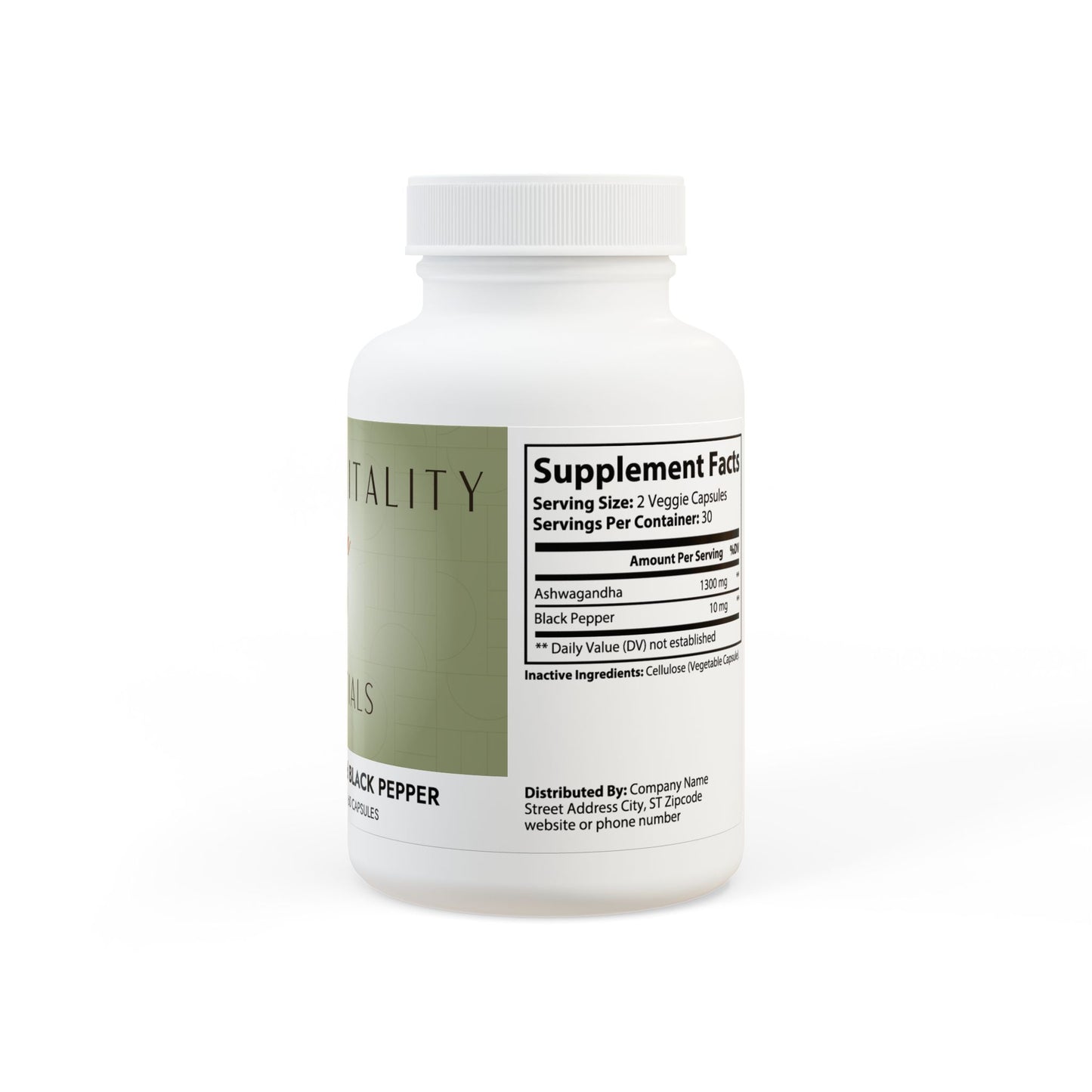 Prairie Vitality Ashwagandha and Black Pepper Supplement (60 capsules)