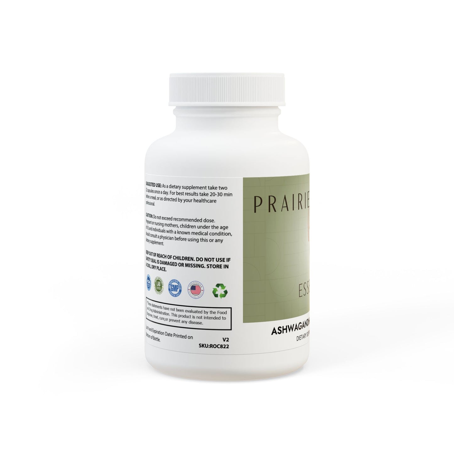 Prairie Vitality Ashwagandha and Black Pepper Supplement (60 capsules)