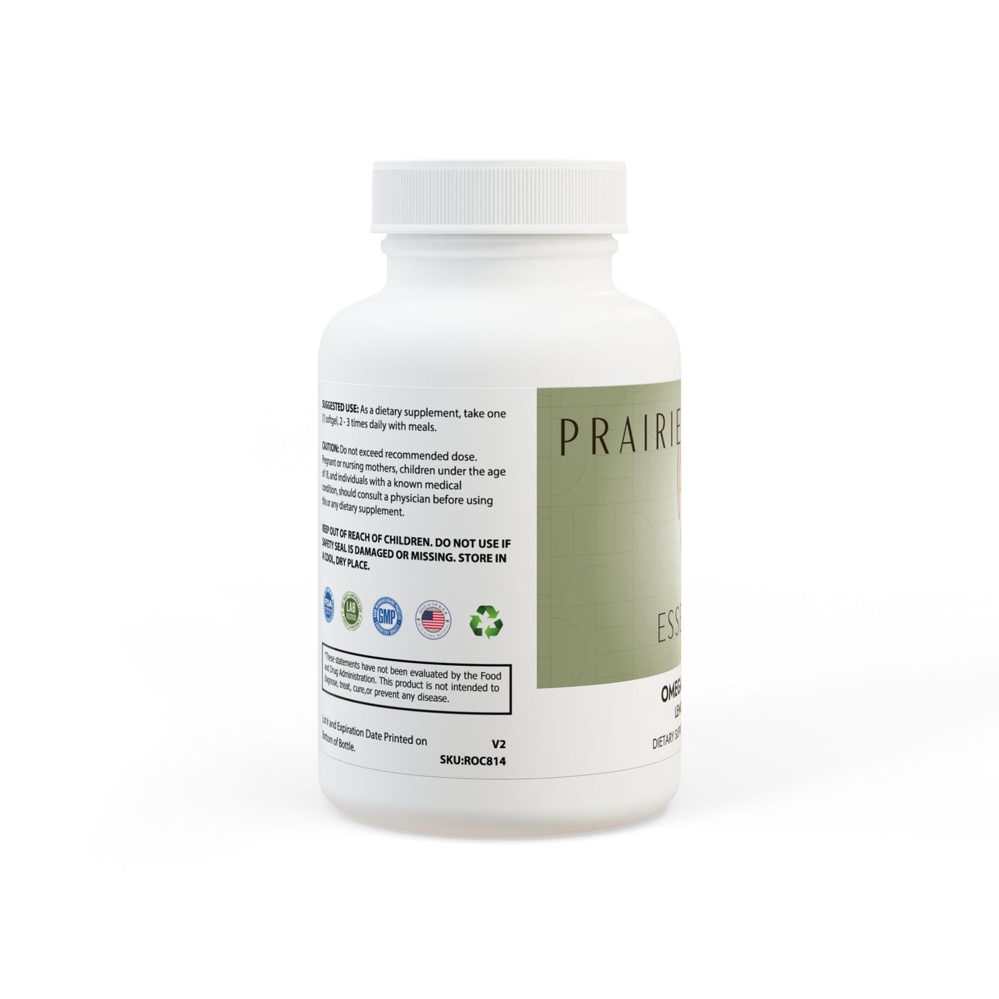 Prairie Vitality Omega 3 Fish Oil Supplement (60 Softgels)