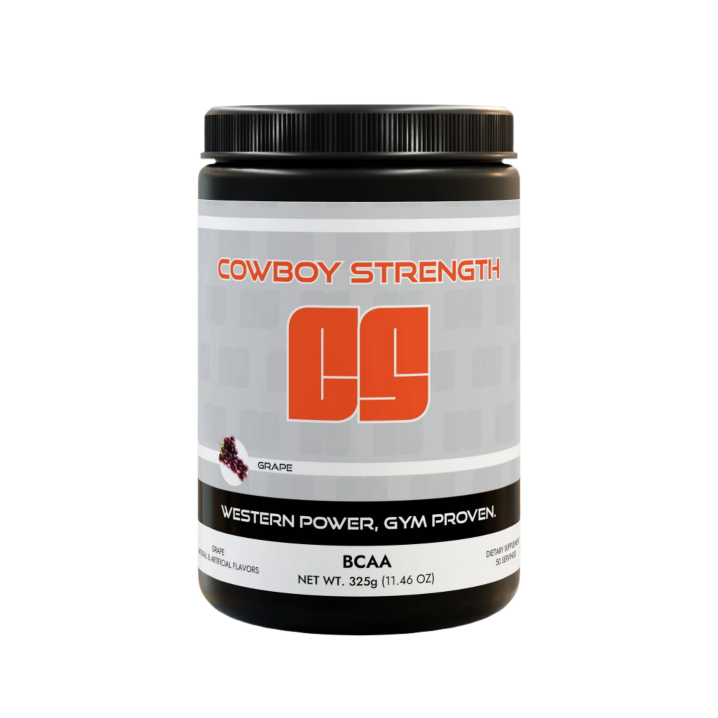 Cowboy Strength BCAA Supplement, Grape (325g, 11.46oz, 50 servings)