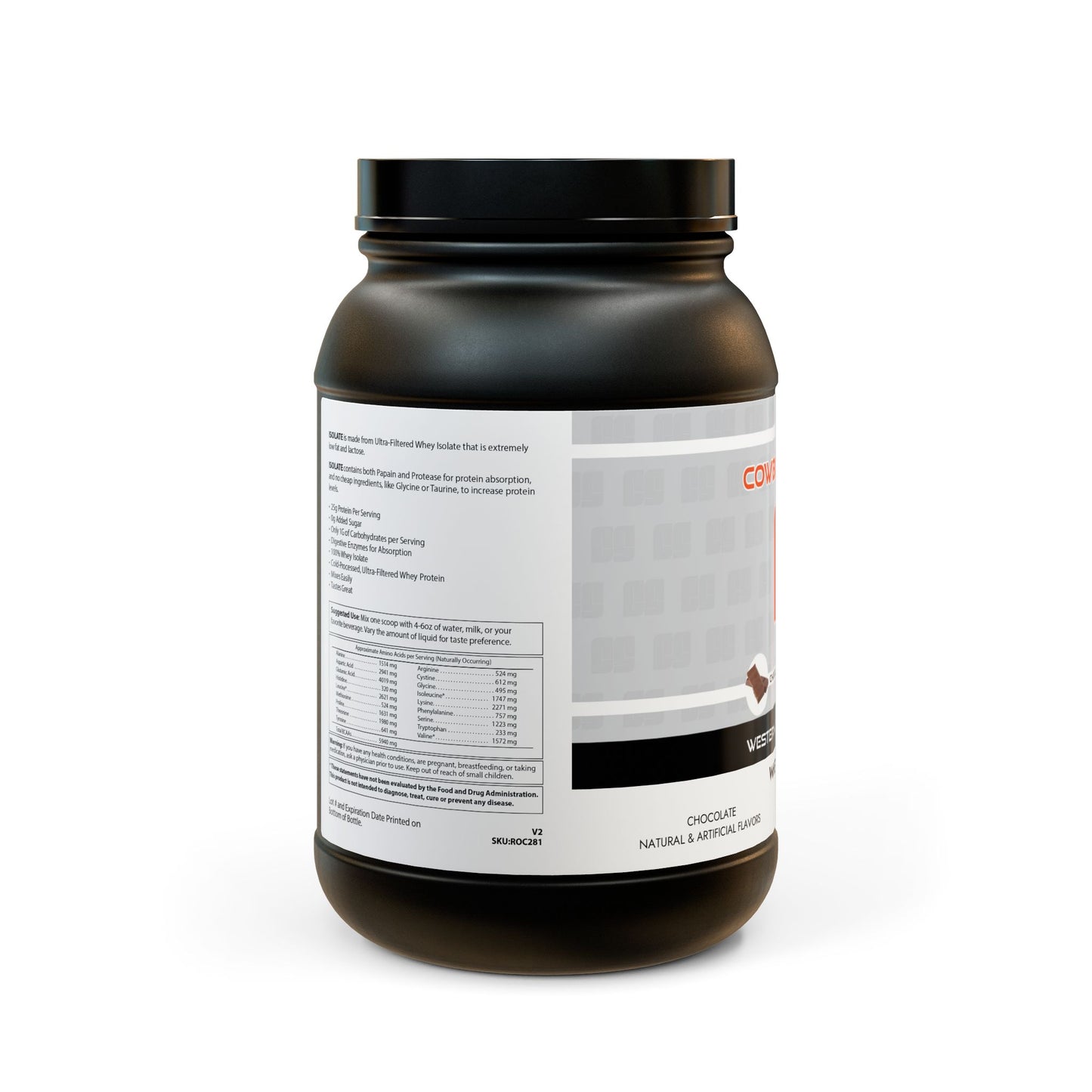 Cowboy Strength Whey Isolate Protein Supplement (907g, 2lb)