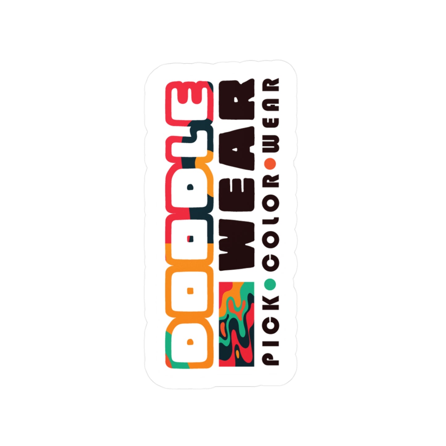 DoodleWear Logo Sticker (3" x 4")
