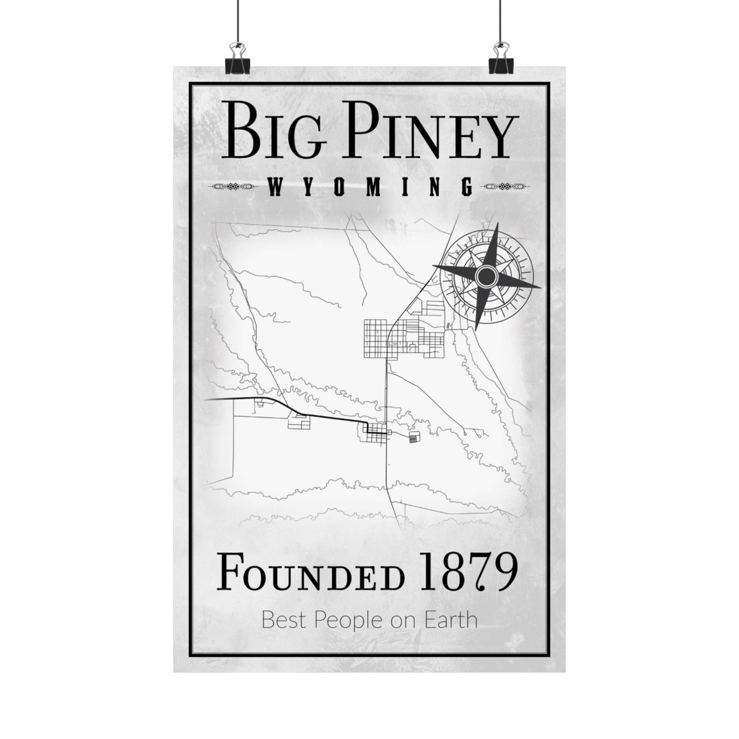 Big Piney Wyoming Map Poster - Wyomerican