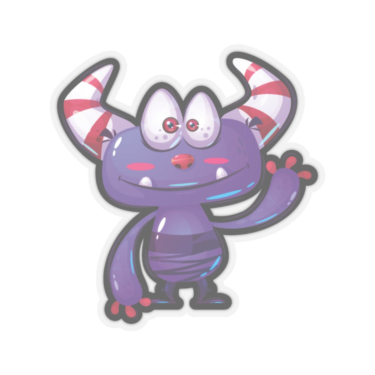 DoodleWear Purple Monster Sticker (2" x 2")