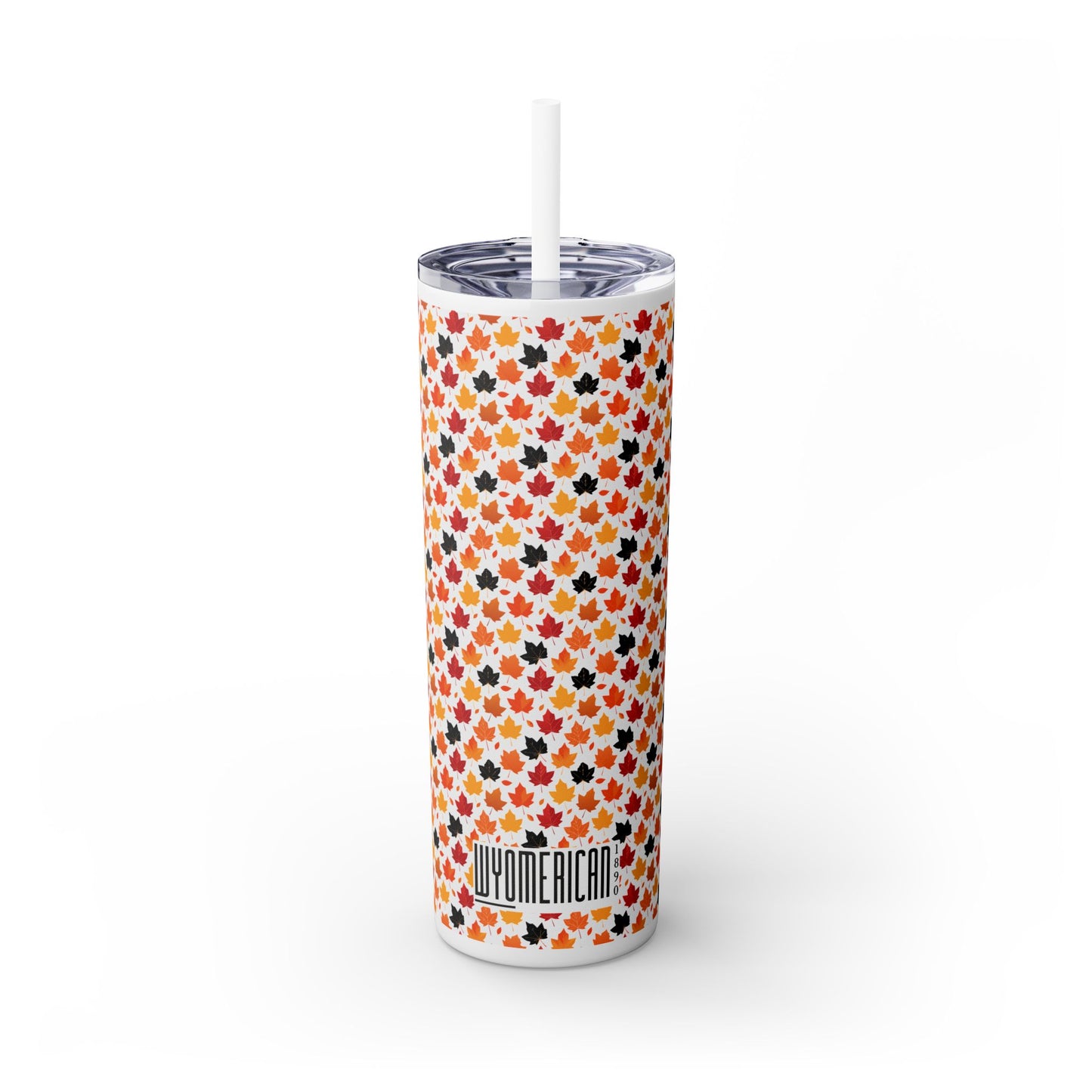 WYO Fall Leaf Skinny Tumbler w/Straw 20oz. - Wyomerican
