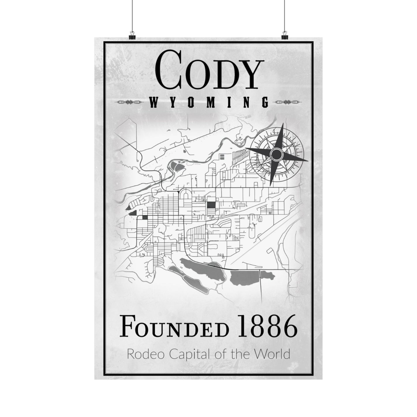 Cody Wyoming Map Poster - Wyomerican