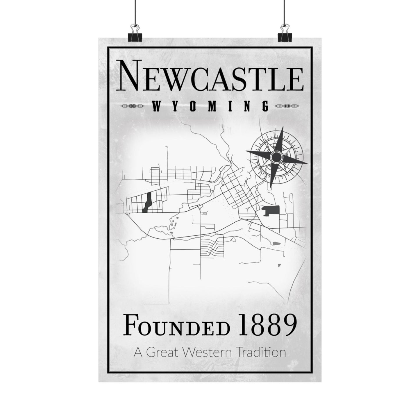 Newcastle Wyoming Map Poster - Wyomerican