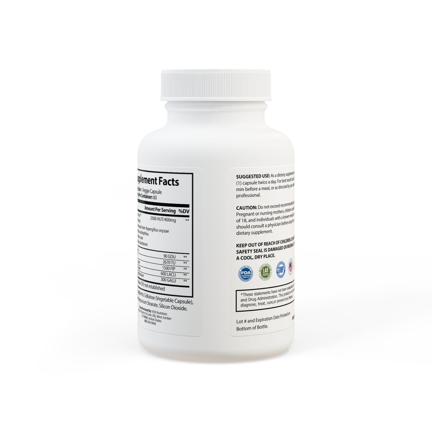 Prairie Vitality Digestive Enzyme Blend Supplement (60 Capsules)