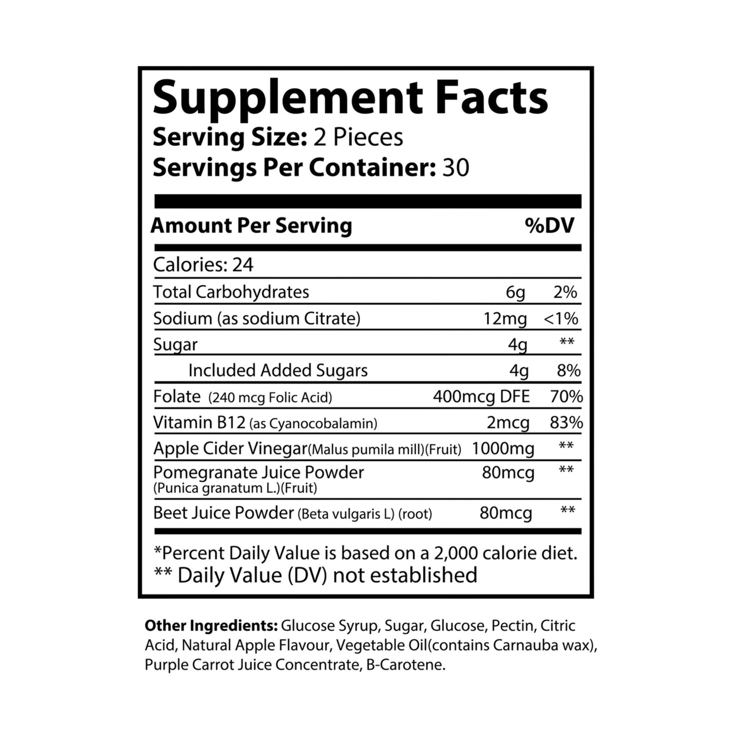 Prairie Vitality Apple Cider Vinegar Gummies (60 Gummies)