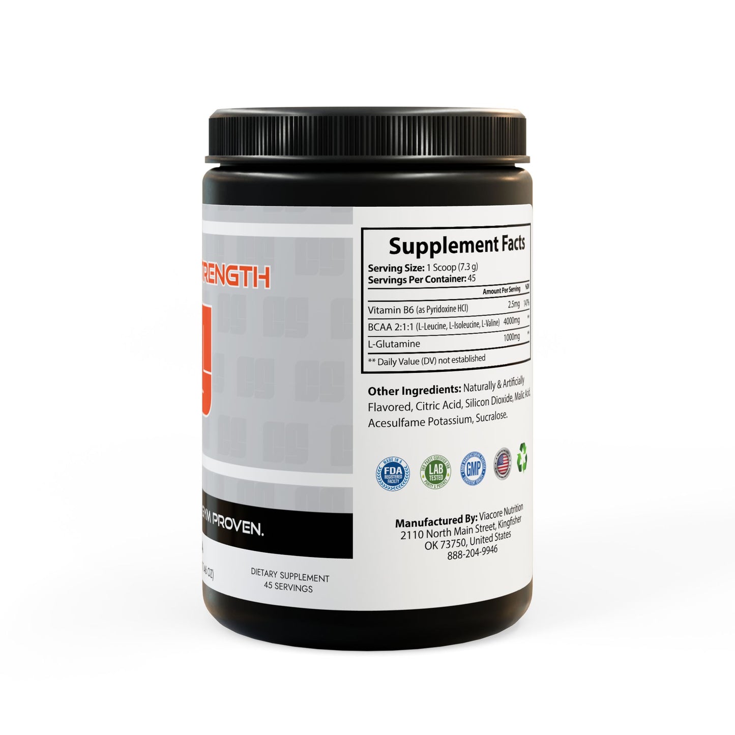 Cowboy Strength BCAA Supplement, Watermelon (325g, 11.46oz, 45 servings)
