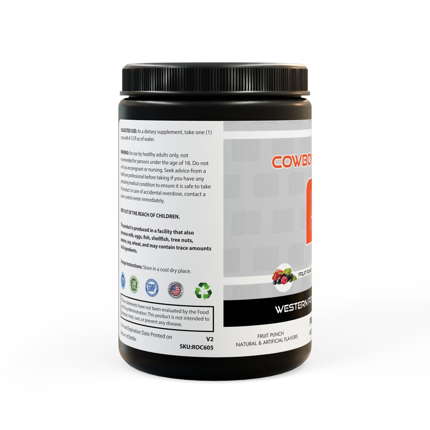 Cowboy Strength Pre-Workout Supplement, Fruit Punch (204g, 7.1oz)