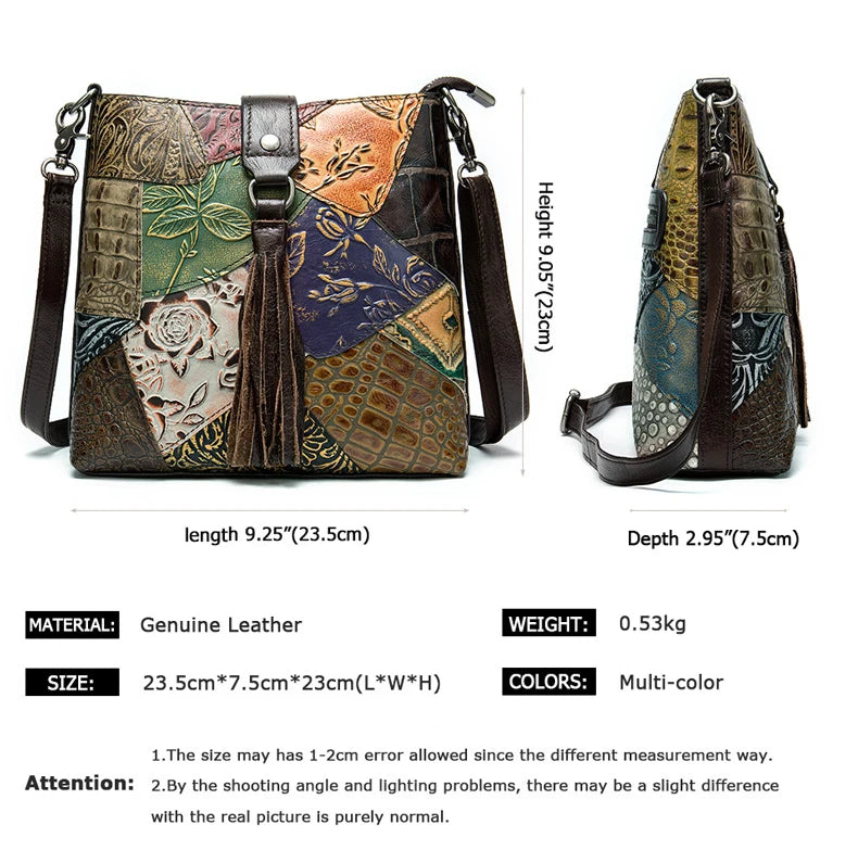 BrahmaBags Leather Patchwork Handbag