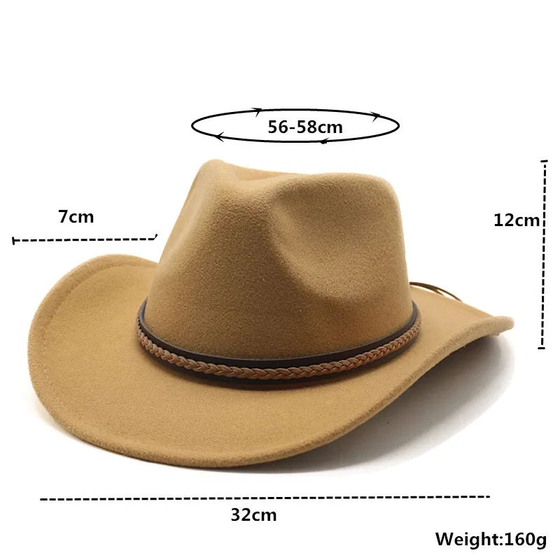 Western Cowboy Hat With Leather Headband