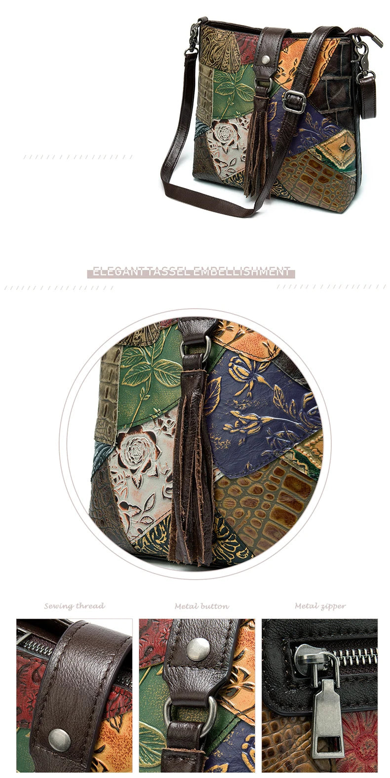 BrahmaBags Leather Patchwork Handbag