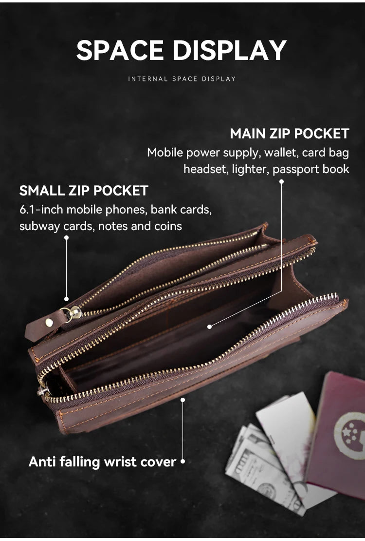Crazy Horse Leather Clutch - Wyomerican
