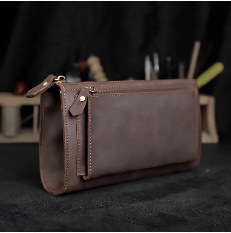 Crazy Horse Leather Clutch - Wyomerican