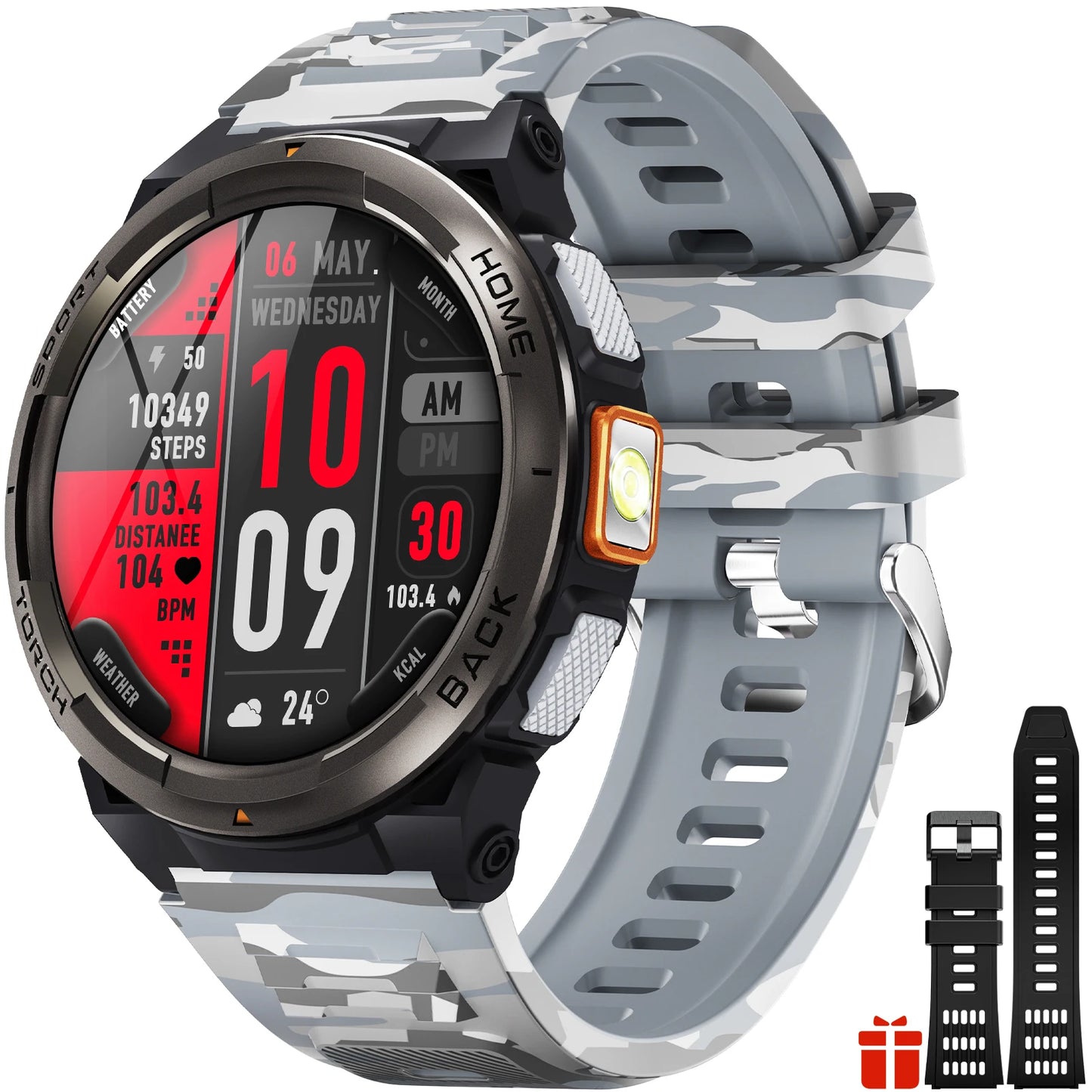 Badger Creek Smart Watch With Compass, Altitude, Barometer, LED Flashlight, SOS