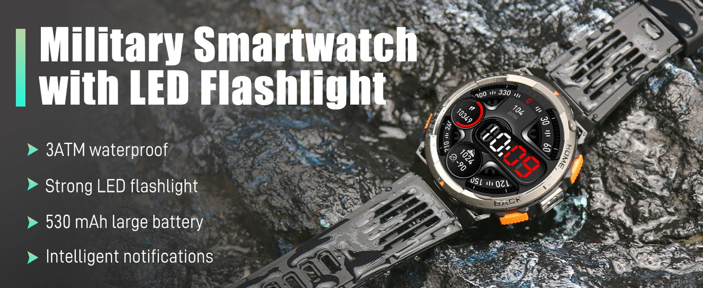 Badger Creek Smart Watch With Compass, Altitude, Barometer, LED Flashlight, SOS