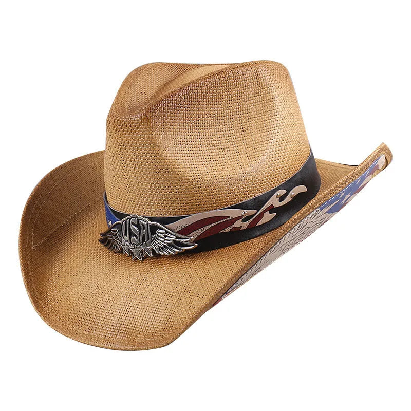 Western Cowboy Straw USA Hat