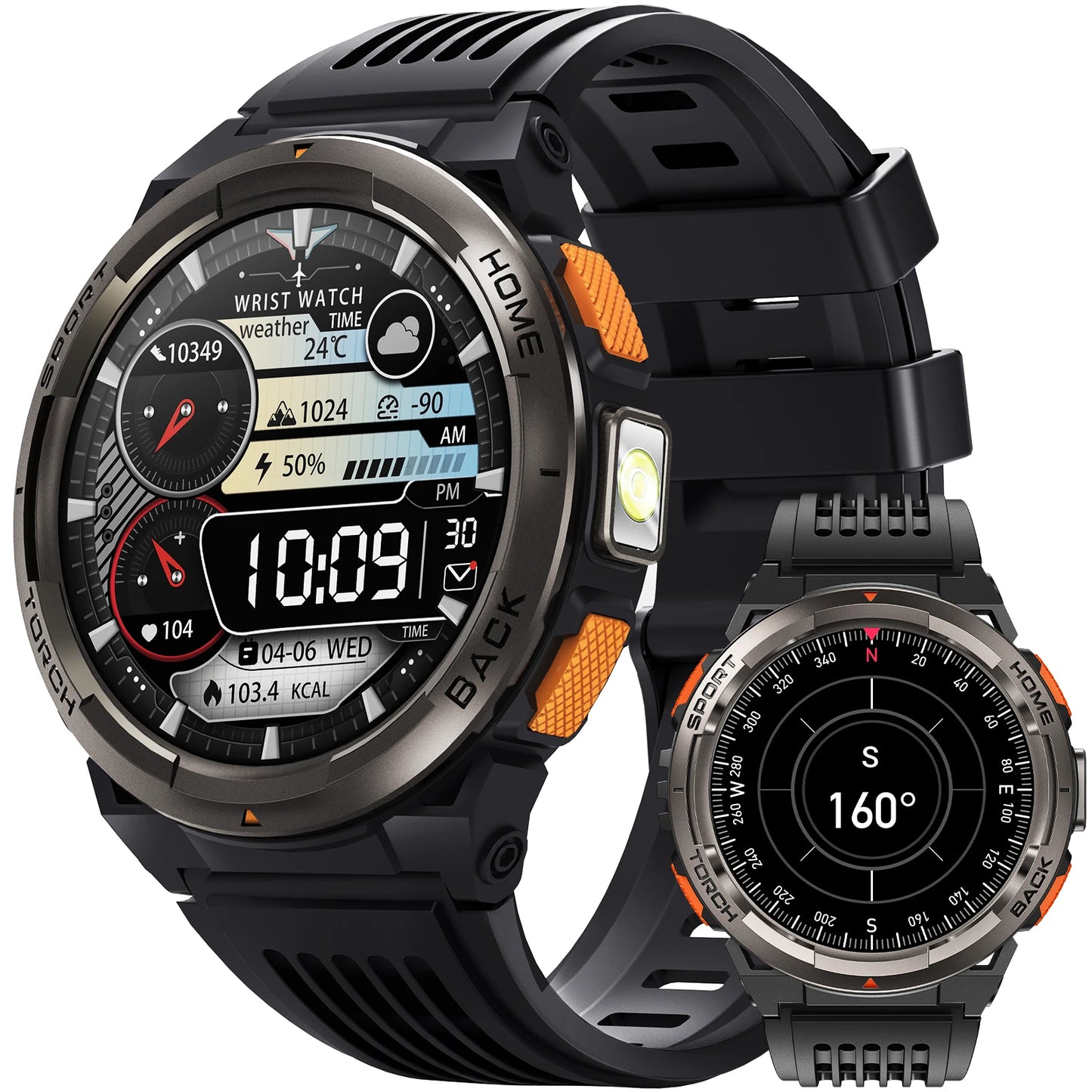 Badger Creek Smart Watch With Compass, Altitude, Barometer, LED Flashlight, SOS