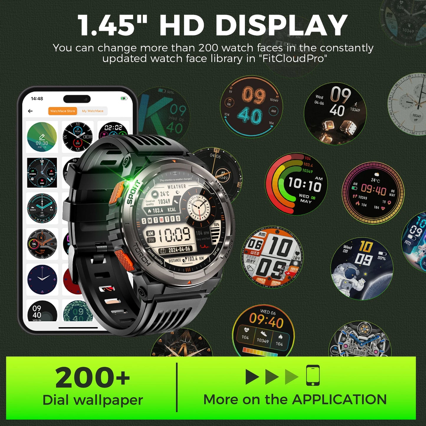 Badger Creek Smart Watch With Compass, Altitude, Barometer, LED Flashlight, SOS