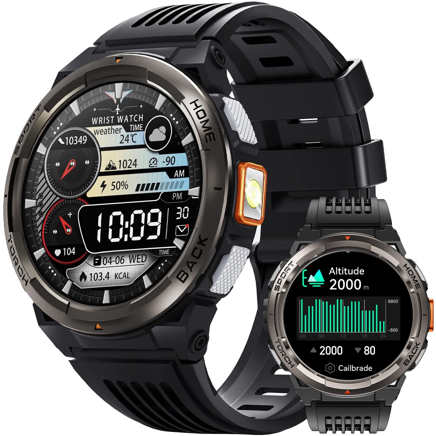 Badger Creek Smart Watch With Compass, Altitude, Barometer, LED Flashlight, SOS
