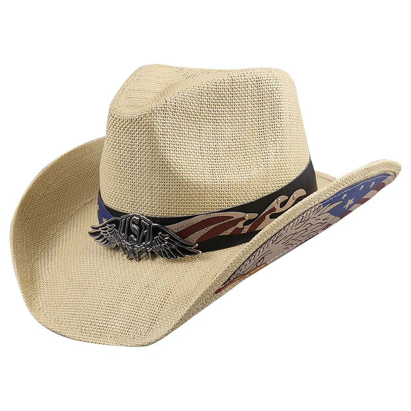 Western Cowboy Straw USA Hat