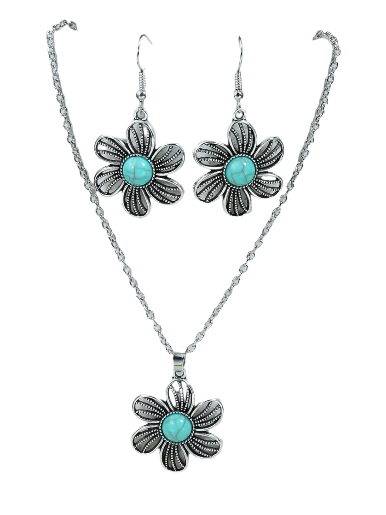 Go West Vintage Turquoise Flower Set - Wyomerican