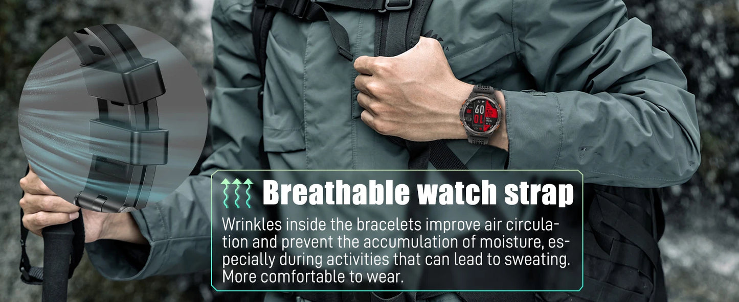 Badger Creek Smart Watch With Compass, Altitude, Barometer, LED Flashlight, SOS