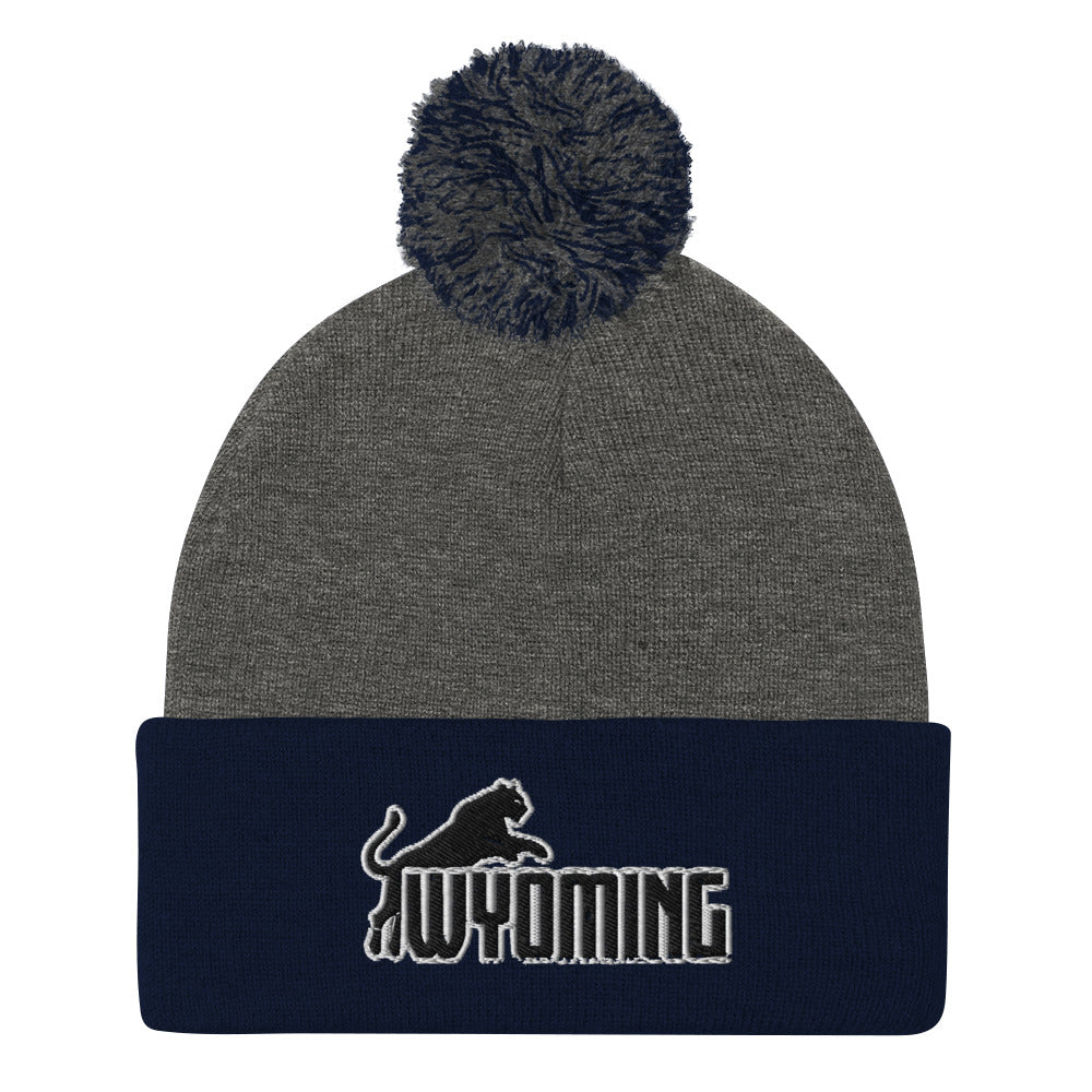 Wyoming Lion Pom-Pom Beanie - Wyomerican