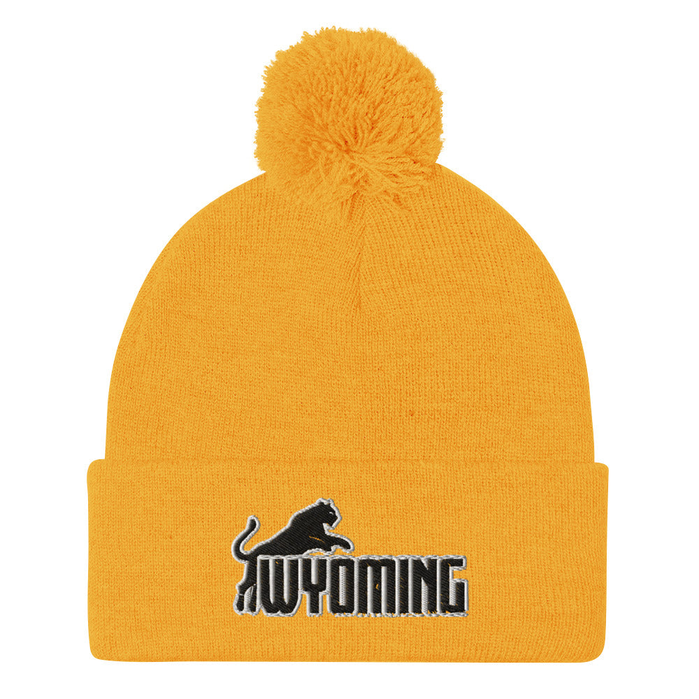 Wyoming Lion Pom-Pom Beanie - Wyomerican