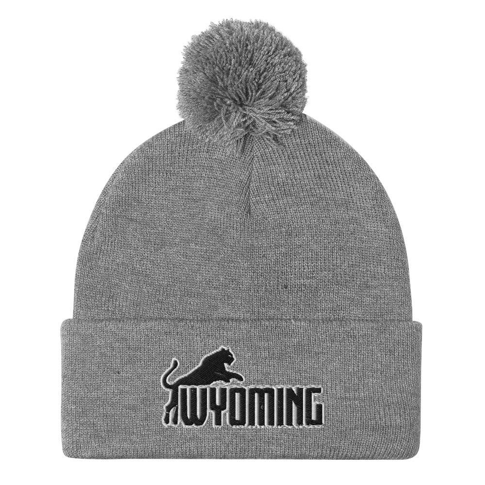 Wyoming Lion Pom-Pom Beanie - Wyomerican