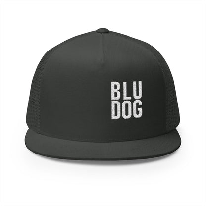 BLU DOG Trucker Cap — Retro Distressed Logo Mesh Snapback